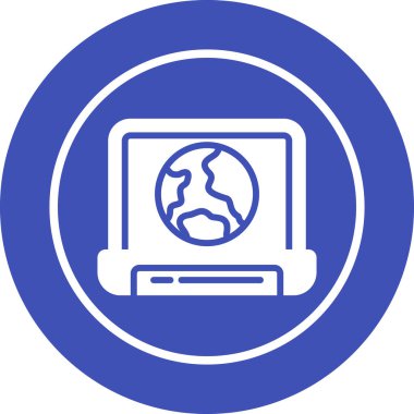 Dizüstü bilgisayar simgesinin vektör çizimi