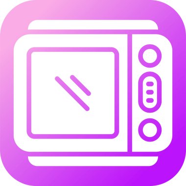 Mikrodalga. Web simgesi basit illüstrasyon