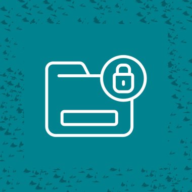  Belge Şifreleme simgesi, vektör illüstrasyonu  