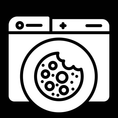 Web sitesi kurabiye simgesi, vektör illüstrasyonu basit tasarım