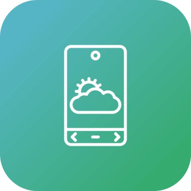 Hava durumu uygulaması simgesi, vektör illüstrasyonu basit tasarım