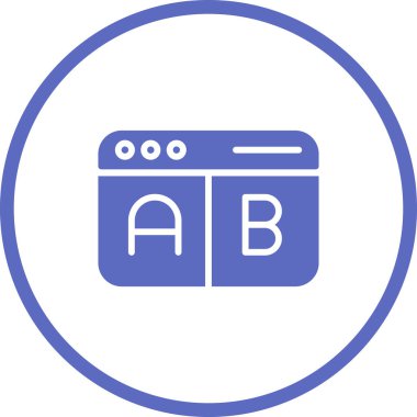 A-B Testing Icon. Business and Finance. Isolated Illustration. Two web pages to testing a b variations. clipart