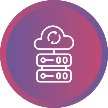 Bulut veritabanı simgesi, vektör illüstrasyonu 