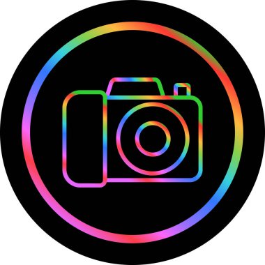 DSLR kamera simgesi, vektör illüstrasyonu 