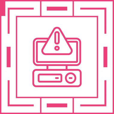 Masaüstü bilgisayar simgesi, vektör illüstrasyonu basit tasarım