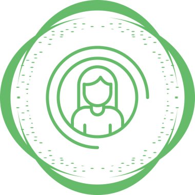 Kadın kullanıcı. Web simgesi basit illüstrasyon