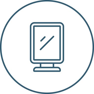 Masaüstü bilgisayar simgesi, vektör illüstrasyonu basit tasarım