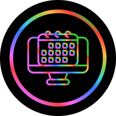 Masaüstü Bilgisayar Web simgesi vektör çizimi