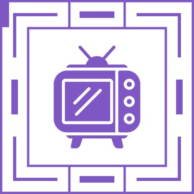 Televizyon. Web simgesi basit illüstrasyon 