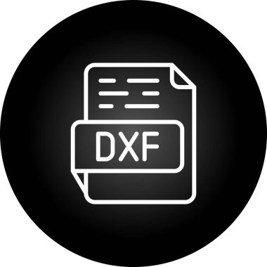 DXF biçim simgesi vektör illüstrasyonu