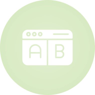 A-B Simge Testi. İş ve Finans. İzole İllüstrasyon. B varyasyonlarını test etmek için iki web sayfası.