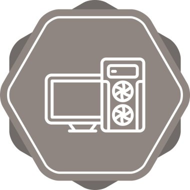 Oyun PC simgesi, vektör illüstrasyonu basit tasarım
