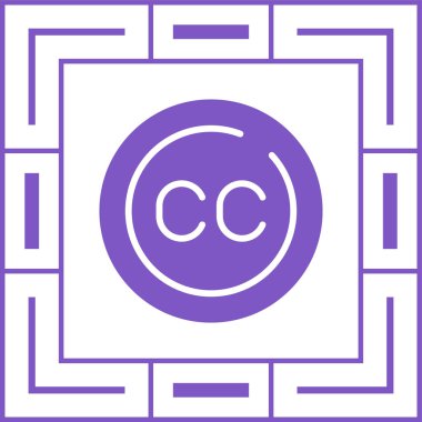 Altyazılar Çember simgesi, vektör illüstrasyonu basit tasarım