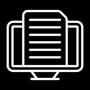 Masaüstü bilgisayar simgesi, vektör illüstrasyonu basit tasarım