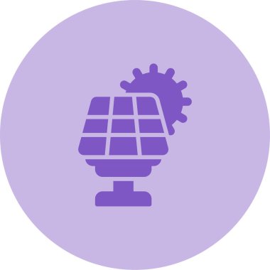 Güneş paneli simgesi, vektör illüstrasyonu basit tasarım