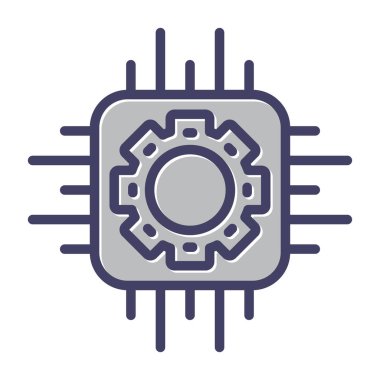 İşlemci Web simgesi vektör illüstrasyonu 