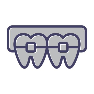 diş teli vektör çizgisi simgesini destekler