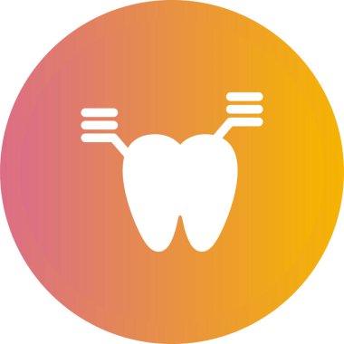 Diş analizi. Web simgesi basit illüstrasyon