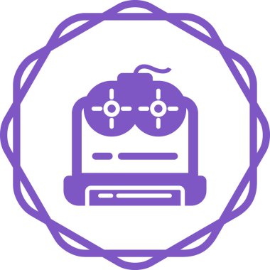 Oyun ikonu. Siluet tarzı. Oyun konsolu. Video oyunu ikonu. Vektör İllüstrasyonu