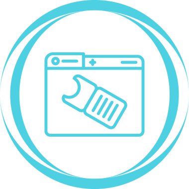 Bilet web simgesi, basit vektör illüstrasyonu