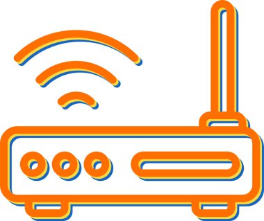WiFi yönlendirici kutsal kişilerin resmi, vektör çizim     