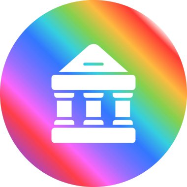 Banka binası simgesi vektör illüstrasyonu