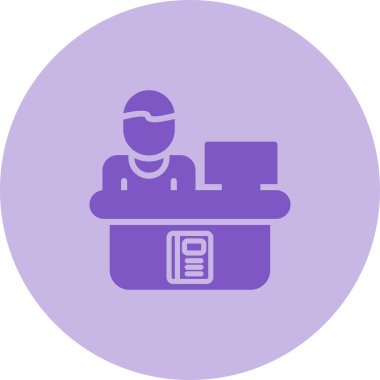 Kütüphane Referans Masası simgesinin vektör illüstrasyonu