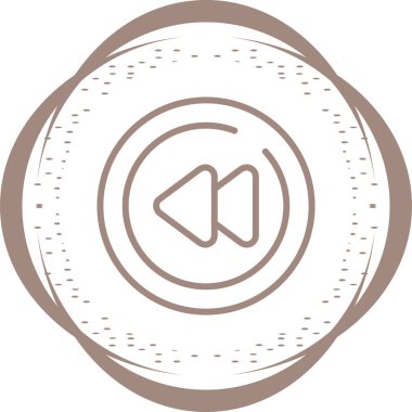 vector illustration,  Rewind Circle Icon 