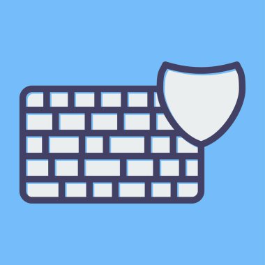 Firewall web simgesinin vektör illüstrasyonu      