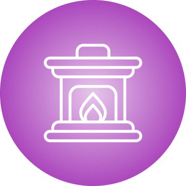  Ateş Yeri simgesi vektör illüstrasyonu