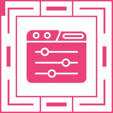 Uygulama Denetim Paneli simgesi, vektör illüstrasyonu basit tasarım