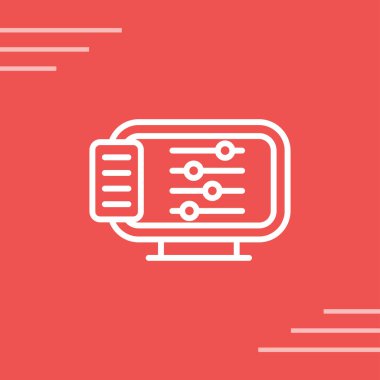 Masaüstü Bilgisayar Web simgesi vektör çizimi