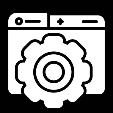 Simge, web düğmesi, basit vektör illüstrasyonu ayarlanıyor