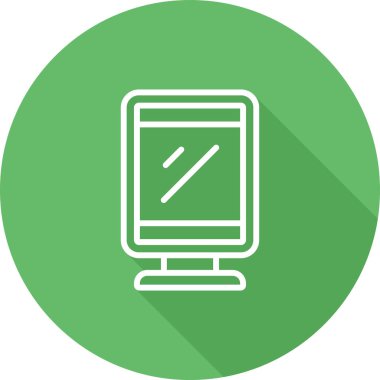 Masaüstü bilgisayar simgesi, vektör illüstrasyonu basit tasarım