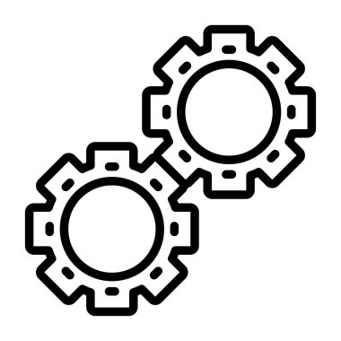 Gears web simgesi, çark sembolü, basit tasarım, vektör illüstrasyonu 