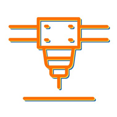 Lazer Kesme Makinesi vektör simgesi modern basit tasarım