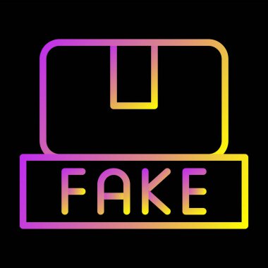 Sahte Ürünler, sahte ikon vektör illüstrasyonu 