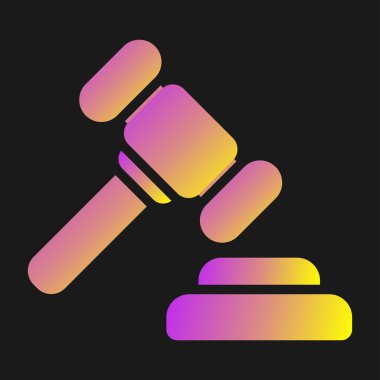 Law gavel simgesi, vektör illüstrasyonu 