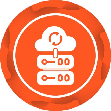 Bulut veritabanı simgesi, vektör illüstrasyonu 