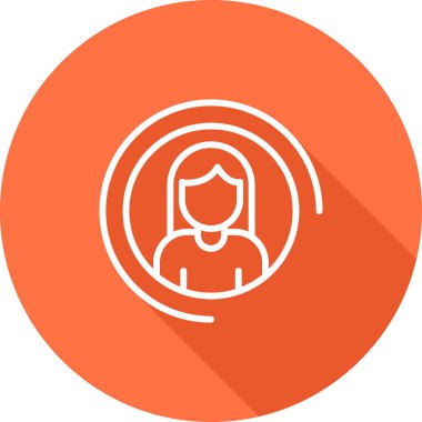 Kadın kullanıcı. Web simgesi basit illüstrasyon