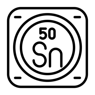 Periyodik tablonun kimyasal elementinin web illüstrasyonu