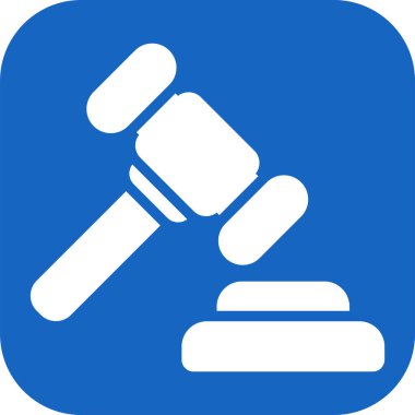 Law gavel simgesi, vektör illüstrasyonu 