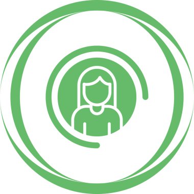 Kadın kullanıcı. Web simgesi basit illüstrasyon