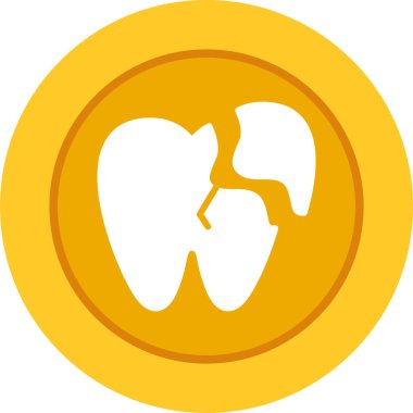 Kırık Diş, Diş Logosu şablonu, vektör illüstrasyonu  