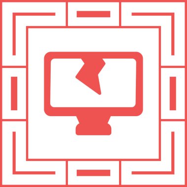 Kırık bilgisayar monitörü simgesinin vektör çizimi