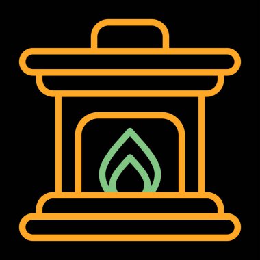  Ateş Yeri simgesi vektör illüstrasyonu