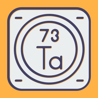 Periyodik tablonun kimyasal elementinin web illüstrasyonu