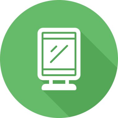 Masaüstü bilgisayar simgesi, vektör illüstrasyonu basit tasarım