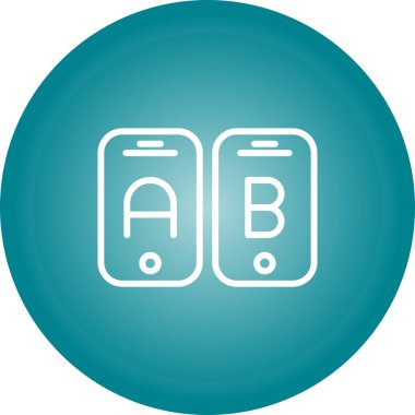 A-B Simge Testi. İş ve Finans. İzole İllüstrasyon. B varyasyonlarını test etmek için iki web sayfası.