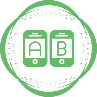 A-B Simge Testi. İş ve Finans. İzole İllüstrasyon. B varyasyonlarını test etmek için iki web sayfası.